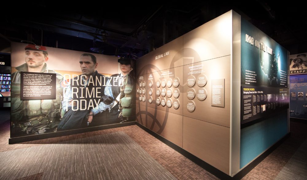 An exhibit display inside the Mob Museum, part of the renovations designed by LGA Architecture.