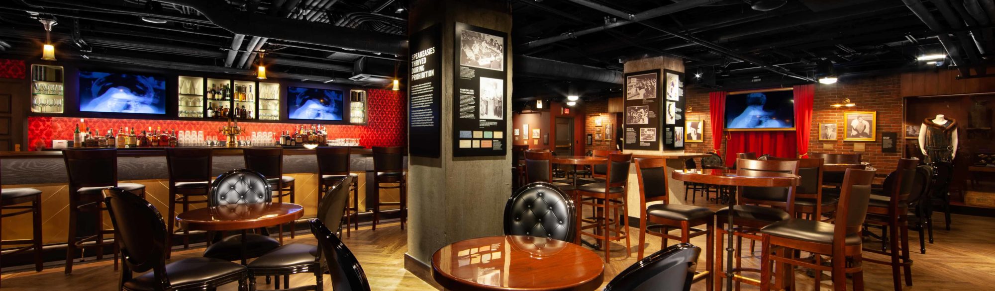 The inside of the Speakeasy and Distillery at the Mob Museum, designed by LGA Architecture.