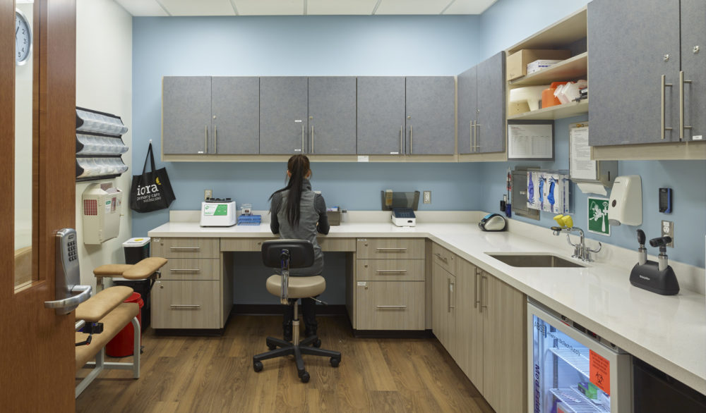 A laboratory at a Iora Health Clinic, renovated and designed by LGA Architecture.